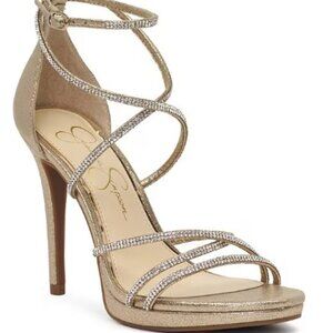 Jessica Simpson Gold Strappy Jaeya Dress Sandal Size 9